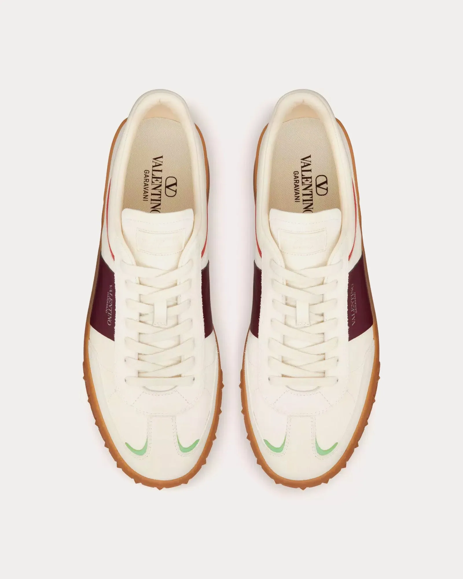 Upvillage Leather Ivory / Wine / Mint / Amber Low Top Sneakers